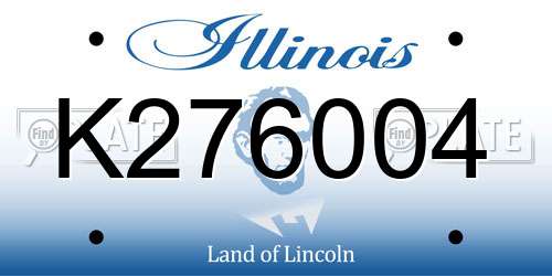 K276004 Illinois License Plate