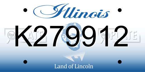 K279912 Illinois License Plate
