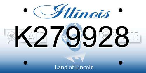 K279928 Illinois License Plate