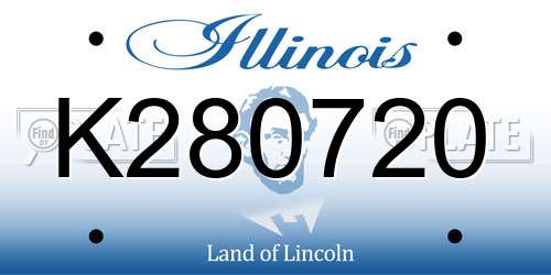 K280720 Illinois License Plate