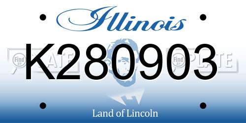 K280903 Illinois License Plate