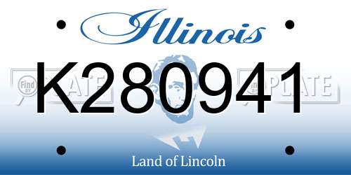 K280941 Illinois License Plate