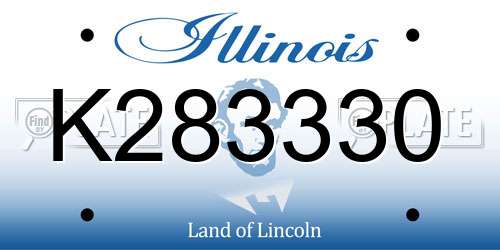 K283330 Illinois License Plate