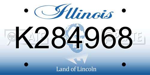 K284968 Illinois License Plate