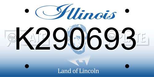 K290693 Illinois License Plate