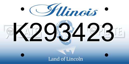 K293423 Illinois License Plate