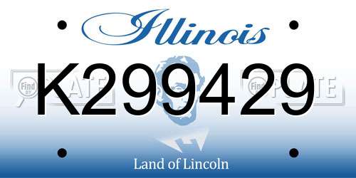 K299429 Illinois License Plate