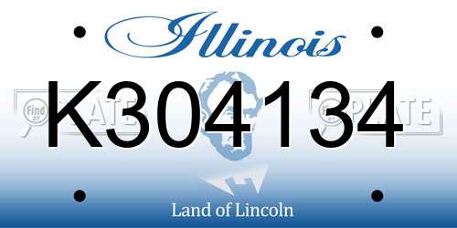 K304134 Illinois License Plate