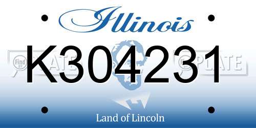 K304231 Illinois License Plate