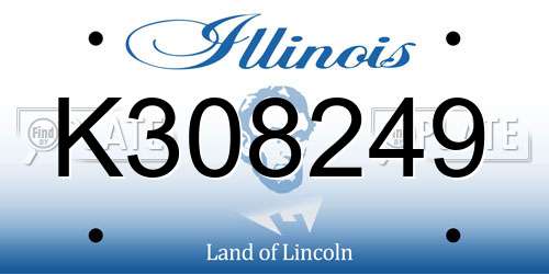 K308249 Illinois License Plate