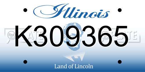 K309365 Illinois License Plate