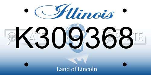 K309368 Illinois License Plate