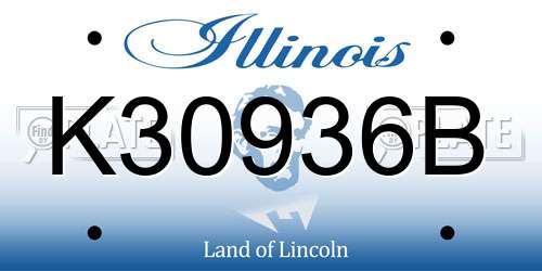 K30936B Illinois License Plate