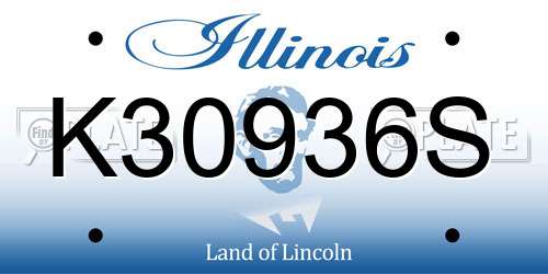 K30936S Illinois License Plate