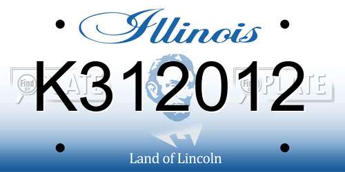 K312012 Illinois License Plate