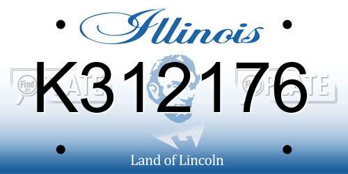 K312176 Illinois License Plate