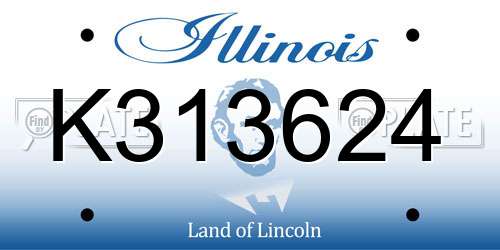 K313624 Illinois License Plate