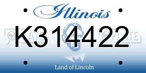 K314422 Illinois License Plate