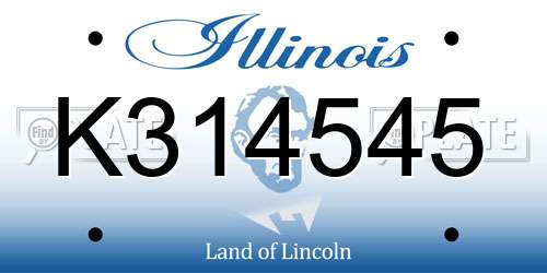 K314545 Illinois License Plate