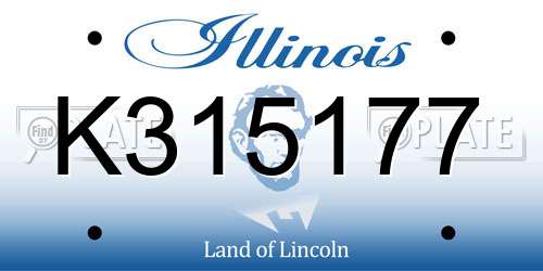 K315177 Illinois License Plate