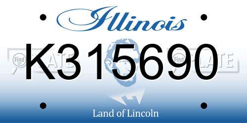 K315690 Illinois License Plate