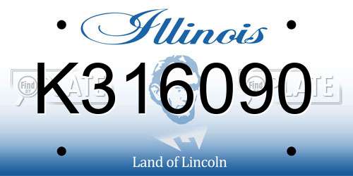 K316090 Illinois License Plate