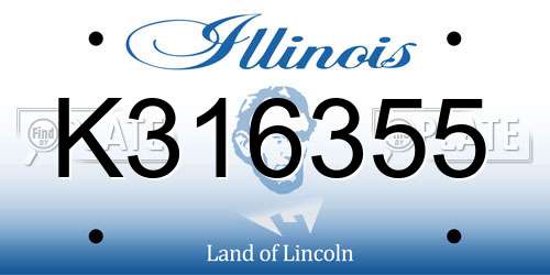 K316355 Illinois License Plate