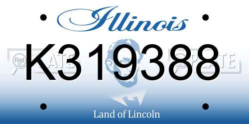 K319388 Illinois License Plate