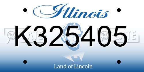 K325405 Illinois License Plate