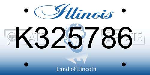 K325786 Illinois License Plate