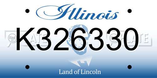 K326330 Illinois License Plate