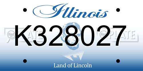 K328027 Illinois License Plate