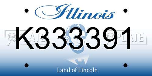 K333391 Illinois License Plate
