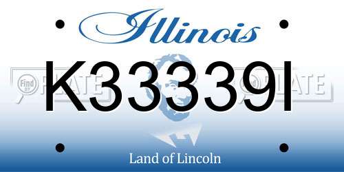 K33339I Illinois License Plate