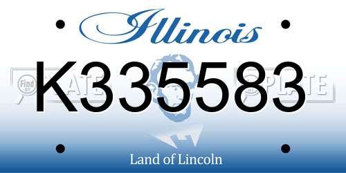 K335583 Illinois License Plate