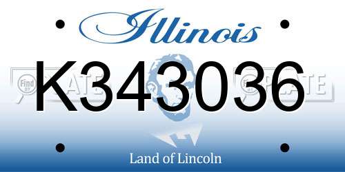 K343036 Illinois License Plate