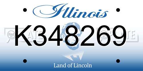 K348269 Illinois License Plate