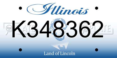 K348362 Illinois License Plate