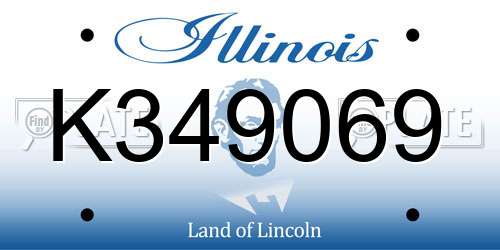 K349069 Illinois License Plate