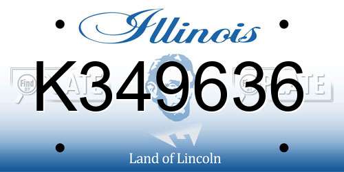 K349636 Illinois License Plate