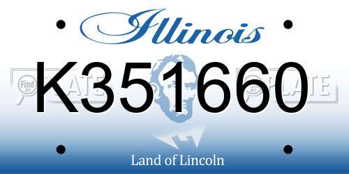 K351660 Illinois License Plate