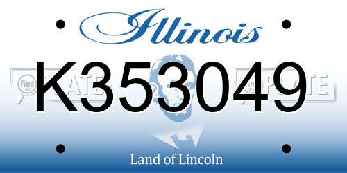K353049 Illinois License Plate