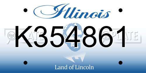 K354861 Illinois License Plate