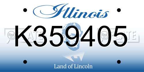 K359405 Illinois License Plate