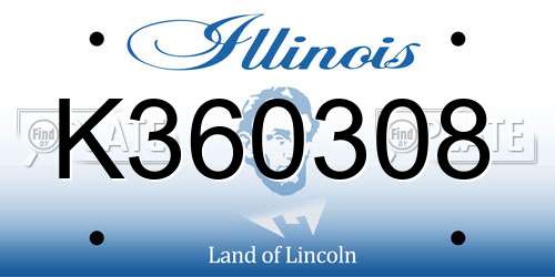 K360308 Illinois License Plate