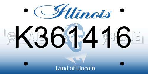K361416 Illinois License Plate