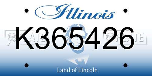 K365426 Illinois License Plate