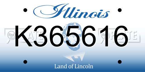 K365616 Illinois License Plate