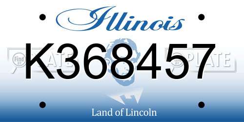 K368457 Illinois License Plate