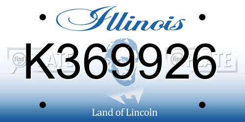 K369926 Illinois License Plate